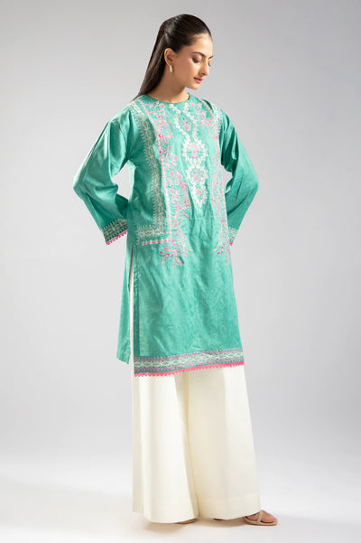 Olive Embroidered Kurti From Sohaye By Diners