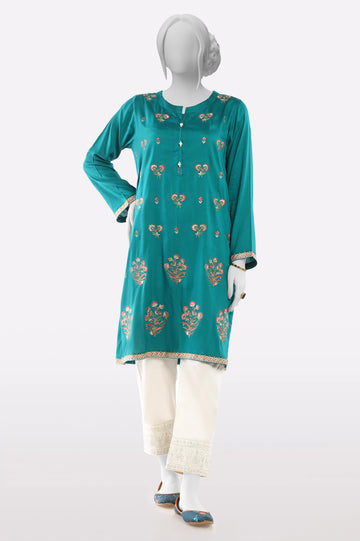 Green Embroidered Kurti From Sohaye By Diners