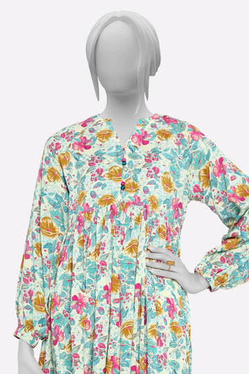Cream Printed Kurti From Sohaye By Diners