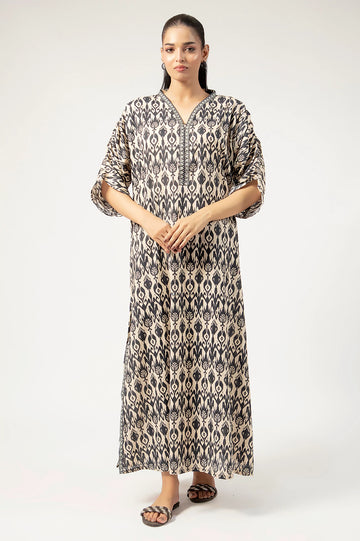 Black Printed Kaftan