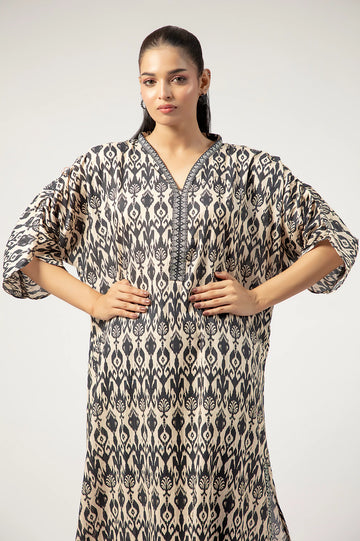 Black Printed Kaftan