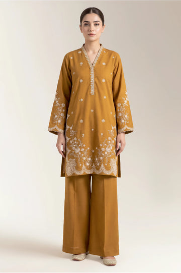 Embroidered Khaddar-Brown 2PC