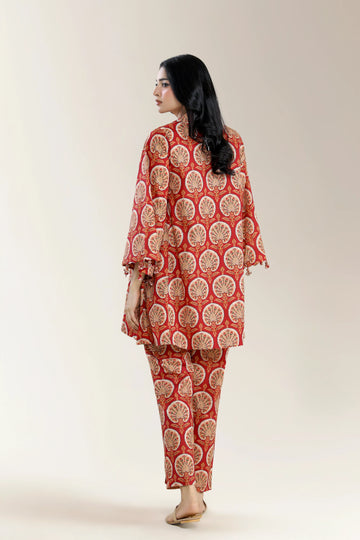 Printed Cambric Rust 2Pc