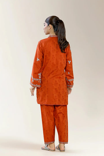 Embroidered Viscose Rust 2PC