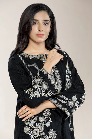 Embroidered Jacquard Black 2PC
