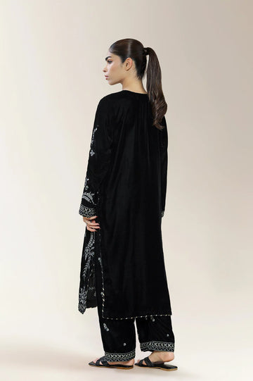 Embroidered Velvet Black 2PC