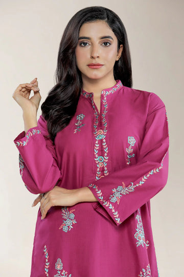 Embroidered Banadora Magenta 2PC