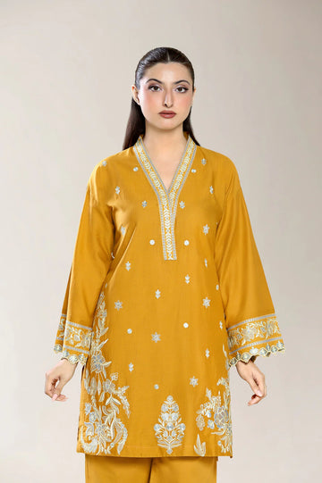 Embroidered Mustard 2PC