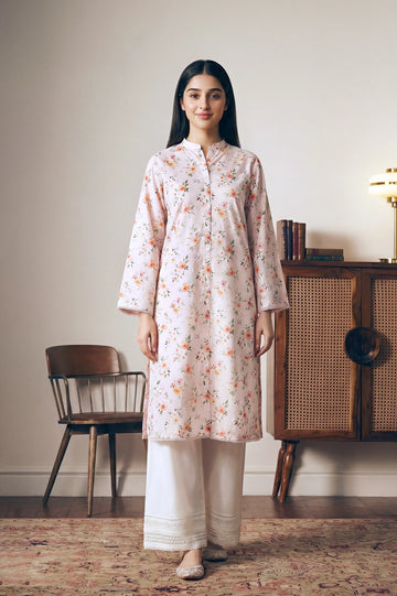 Embroidered Tea Pink Shirt