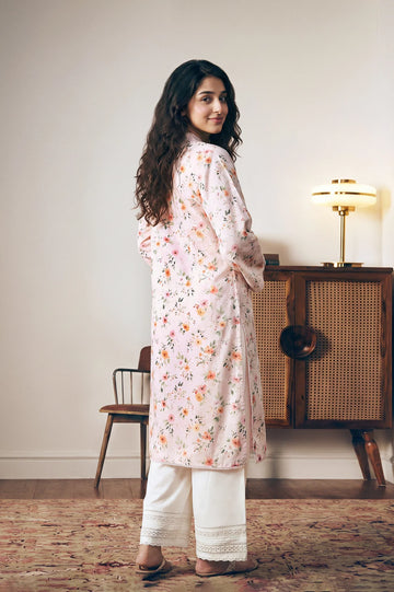 Embroidered Tea Pink Shirt