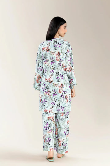 Printed Viscose Linen Light Grey 2Pc