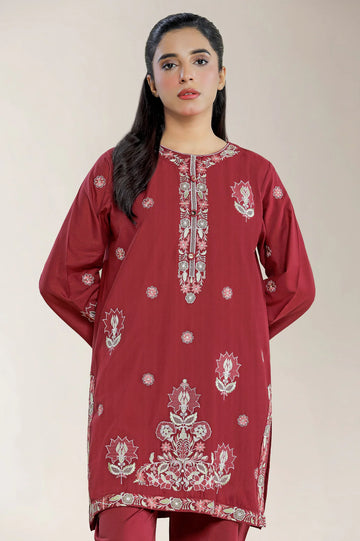 Embroidered Banadora Maroon 2PC