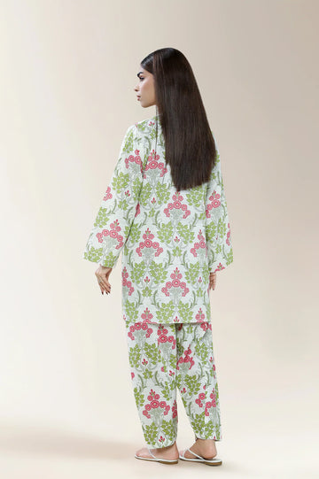 Printed Khaddar Green 2PC