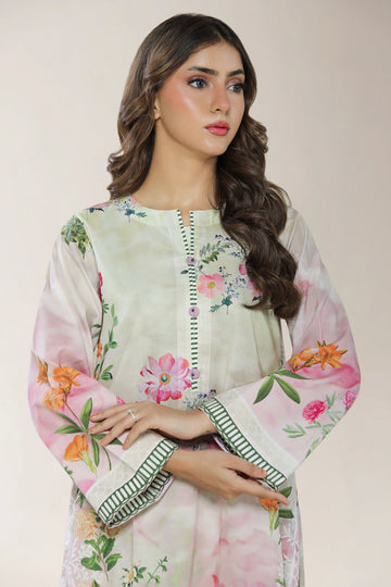 Printed Cambric Pink 2PC