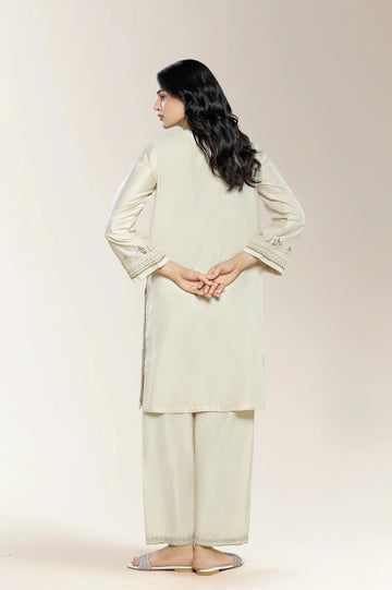 Embroidered Beige 2PC