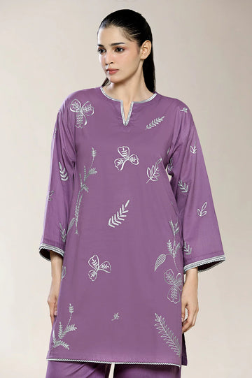 Embroidered Purple 2PC