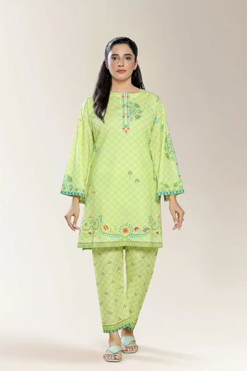 Printed Cotton Lime 2PC