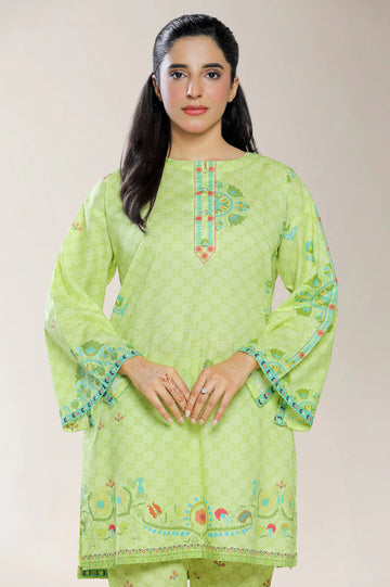 Printed Cotton Lime 2PC