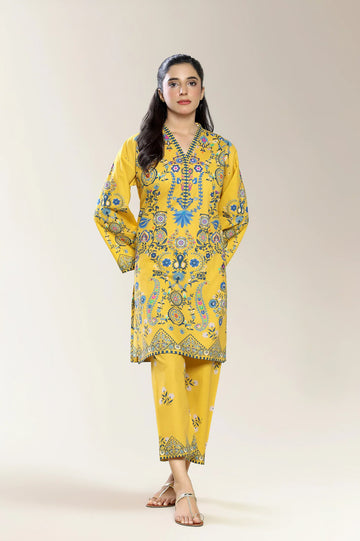Printed Cotton Mustard 2PC