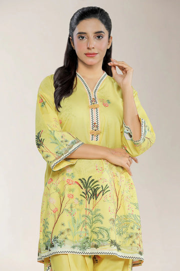 Printed Cotton Yellow 2PC