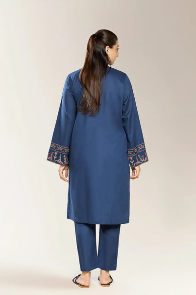 Embroidered Cambric-Navy Blue 2PC