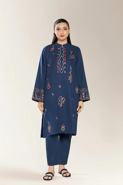 Embroidered Cambric-Navy Blue 2PC