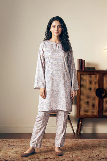 Printed Gray 2PC Suit