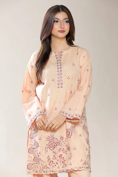 Embroidered Self Jacquard-Beige 2PC