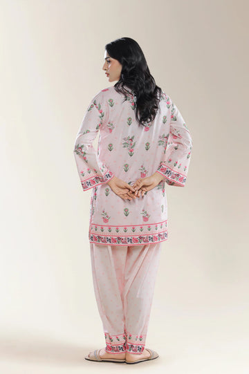 Embroidered Pink 2PC