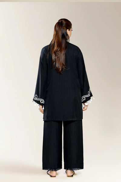 Embroidered Jacquard-Black 2PC