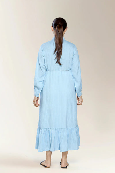 Embroidered Jacquard-Blue Shirt