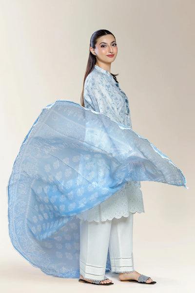 Embroidered Shiffli-White 3PC