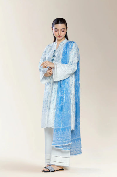 Embroidered Shiffli-White 3PC