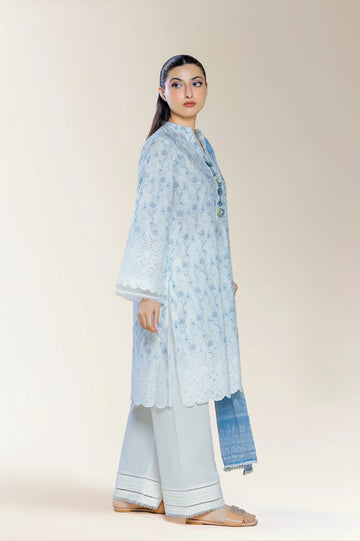 Embroidered Shiffli-White 3PC