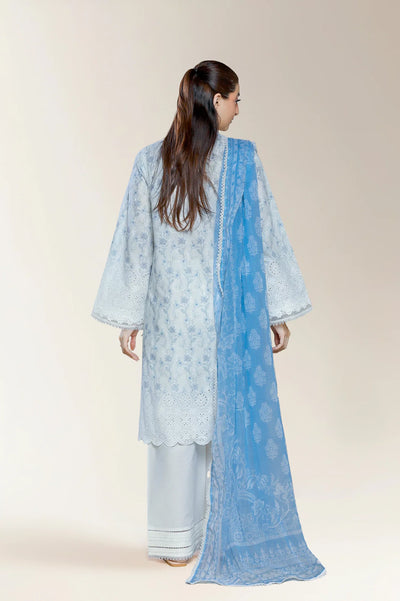 Embroidered Shiffli-White 3PC
