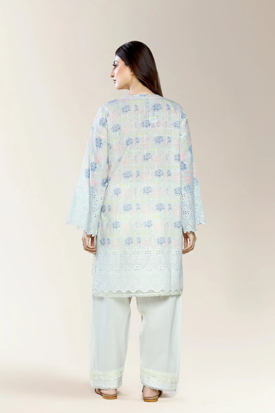 Embroidered Shiffli-White 2PC