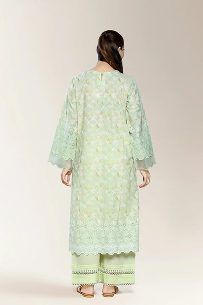 Embroidered Shiffli-Green 2PC