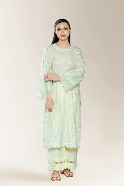 Embroidered Shiffli-Green 2PC