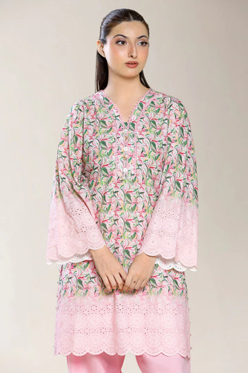Embroidered Shiffli-Pink 3PC