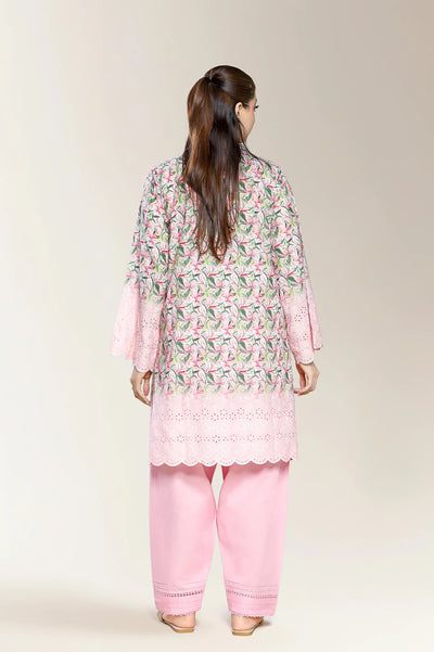 Embroidered Shiffli-Pink 3PC