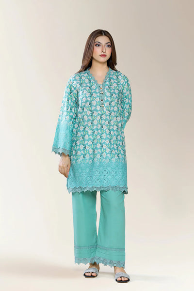 Embroidered Shiffli-Green 2PC
