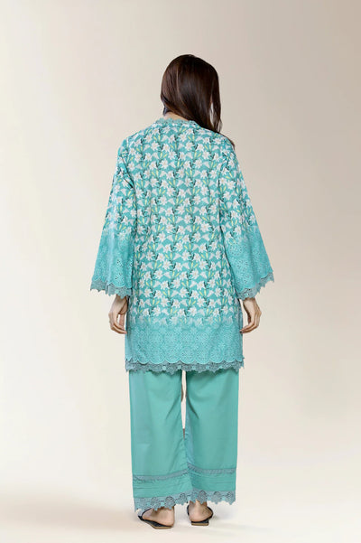 Embroidered Shiffli-Green 2PC