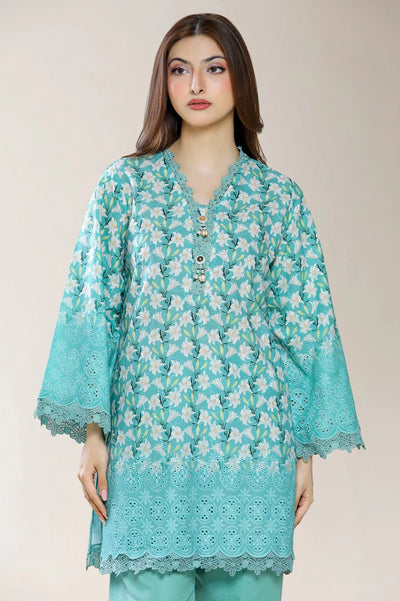 Embroidered Shiffli-Green 2PC