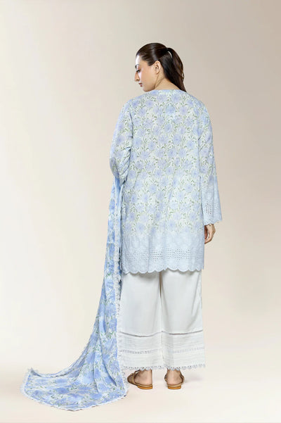 Embroidered Shiffli-Ivory 3PC