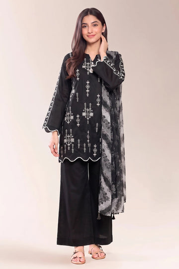 Dyed Embroidered 3PC