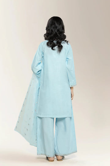 Embroidered Ice Blue Teens 3PC