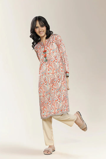Printed Beige Teens 2PC