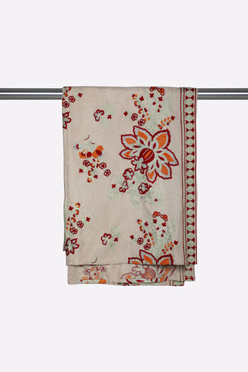 Beige Embroidered Shawl