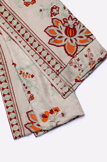Beige Embroidered Shawl