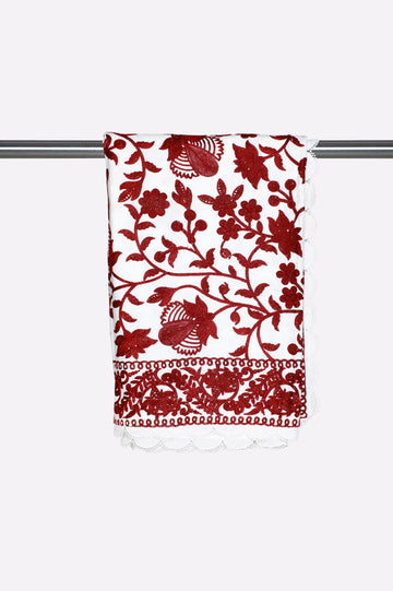 White Embroidered Shawl
